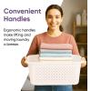 image:imageSuperio 2Pack Gradient Hamper with Lid  60L Modern Design Perforated Slim amp Sturdy Ergonomic Handles  CreamLaundry Basket