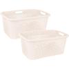 image:imageSuperio 2Pack Gradient Hamper with Lid  60L Modern Design Perforated Slim amp Sturdy Ergonomic Handles  CreamLaundry Basket