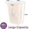 image:imageSuperio 2Pack Gradient Hamper with Lid  60L Modern Design Perforated Slim amp Sturdy Ergonomic Handles  CreamLaundry Hamper  45L