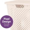 image:imageSuperio 2Pack Gradient Hamper with Lid  60L Modern Design Perforated Slim amp Sturdy Ergonomic Handles  CreamLaundry Hamper  45L