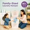 image:imageSuperio 2Pack Gradient Hamper with Lid  60L Modern Design Perforated Slim amp Sturdy Ergonomic Handles  CreamLaundry Hamper  60L