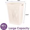 image:imageSuperio 2Pack Gradient Hamper with Lid  60L Modern Design Perforated Slim amp Sturdy Ergonomic Handles  CreamLaundry Hamper  60L
