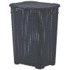 image:imageSuperio Laundry Hamper and Laundry Basket Set  Plastic Hamper with CutOut Handles and Lid Dirty Clothes Basket for Laundry Bathroom Bedroom Dorm Room 2 Pack Grey