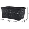 image:imageSuperio Laundry Hamper and Laundry Basket Set  Plastic Hamper with CutOut Handles and Lid Dirty Clothes Basket for Laundry Bathroom Bedroom Dorm Room 2 Pack Grey