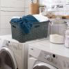 image:imageSuperio Laundry Hamper with Lid Wicker Design Laundry Hamper Basket with Cutout Handles Rectangular Shape Modern Style Bin Dirty Cloths Storage