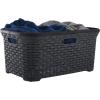 image:imageSuperio Laundry Hamper with Lid Wicker Design Laundry Hamper Basket with Cutout Handles Rectangular Shape Modern Style Bin Dirty Cloths Storage