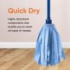 image:imageSuperio String Cotton Mop for Hardwood Floors SelfWringing HeavyDuty CommercialIndustrial Use with Aluminum Handle  BlueFull Mop