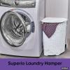 image:imageSuperior Performance Inc Rattan Wicker Style Laundry Set Corner Hamper and Basket White Base and Black Trim