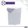 image:imageSuperior Performance Inc Rattan Wicker Style Laundry Set Corner Hamper and Basket White Base and Black Trim