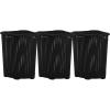 image:imagePlastic Corner Laundry Hamper with Lid Curved Designed Laundry Basket 3 Pack Triangle Black Cloths Hamper Organizer with Cutout Handles for Laundry Room Bedroom Bathroom Wicker Design 50 LiterBlack
