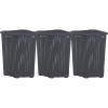 image:imagePlastic Corner Laundry Hamper with Lid Curved Designed Laundry Basket 3 Pack Triangle Black Cloths Hamper Organizer with Cutout Handles for Laundry Room Bedroom Bathroom Wicker Design 50 LiterGrey