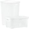 image:imageWicker Design Laundry Basket amp Hamper Set of 2 White Laundry Organizers By Superio
