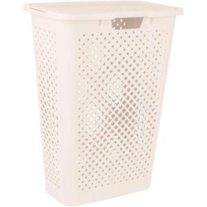 image:imageSuperio 2Pack Gradient Hamper with Lid  60L Modern Design Perforated Slim amp Sturdy Ergonomic Handles  CreamLaundry Hamper  45L