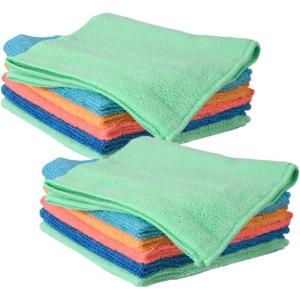 image:imageSuperio 2Pack Microfiber Cleaning Cloth for Cars Kitchen Cleaning Cloths 16 Micro Fiber Towels Bathroom Absorbent AllPurpose StreakFree lintFree Wash Cloths 2 Pink 2 Blue 2 Orange