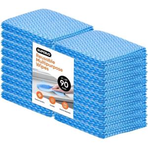 image:imageSuperio Handy Wipes for Kitchen  Blue Reusable MultiPurpose HeavyDuty Cleaning Cloth for House Bathroom and Office Disposable Dish Towel 120 Pack