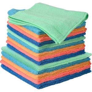 image:imageSuperio Microfiber Cleaning Cloth for Cars Kitchen Cleaning Cloths 16 Micro Fiber Towels for House Bathroom Absorbent AllPurpose StreakFree lintFree Wash Cloths 2 Pink 2 Blue 2 Orange12x12  20x30