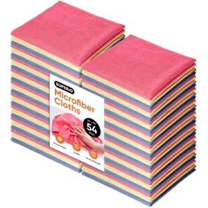 image:imageSuperio Microfiber Cleaning Cloth for Cars Kitchen Cleaning Rags for Housekeeping 12 Micro Fiber Towels for House Bathroom AllPurpose StreakFree lintFree Wash Cloths Multicolor 54 Pack