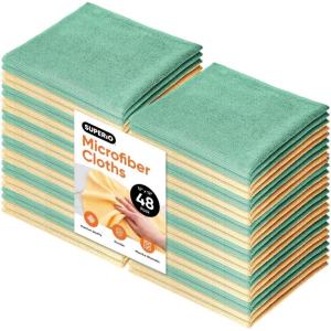 image:imageSuperio Microfiber Cleaning Cloth for Cars Kitchen Cleaning Rags for Housekeeping 16 Absorbent Micro Fiber Towels for House AllPurpose StreakFree lintFree Wash Cloths YellowGreen 48 Pack