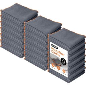 image:imageSuperio Microfiber Cleaning Cloth for Cars Kitchen Cleaning Rags for Housekeeping 16 Micro Fiber Towels for House Bathroom Absorbent AllPurpose StreakFree lintFree Wash Cloths Grey 54 Pack