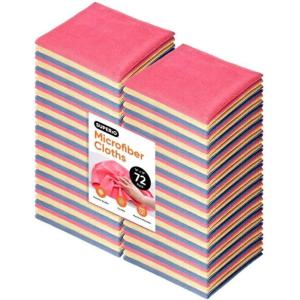 image:imageSuperio Microfiber Cleaning Cloth for Cars Kitchen Cleaning Rags for Housekeeping 16 Micro Fiber Towels for House Bathroom AllPurpose StreakFree lintFree Wash Cloths Multicolor 72 Pack