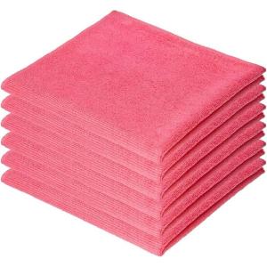 image:imageSuperio Microfiber Cleaning Cloths ColorCoded for Easy Organization UltraSoft Durable MultiPurpose Cloths for Bathroom Kitchen Windows Furniture Electronics Pink 6 Pack