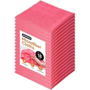image:imageSuperio Microfiber Cleaning Cloths ColorCoded for Easy Organization UltraSoft Durable MultiPurpose Cloths for Bathroom Kitchen Windows Furniture Electronics Pink 18 Pack
