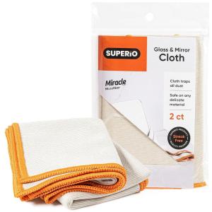 image:imageSuperio Microfiber Glass Mirror Window Cleaning Cloth for Car Windshield Lenses Tv Screen Electronics 14x16 Large Micro Fiber Lint amp Streak Free BlueGreen 2 Pack Just Water 2 Pack Smoke