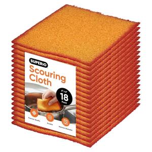 image:imageSuperio Scouring Pads NonScratch Dish Scrubbers Scrub Cloth for Scouring Kitchen Dishwashing Cleaning 18 Pack