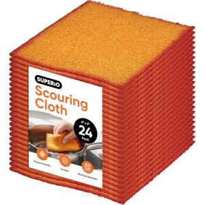 image:imageSuperio Scouring Pads NonScratch Dish Scrubbers Scrub Cloth for Scouring Kitchen Dishwashing Cleaning 24 Pack
