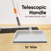 image:imageSuperio 18 Horse Hair Upright Broom with Telescopic Handle amp 16 Gray Dustpan with Comb Rubber Lip amp Clip  Narrow Thin Dust Broom for Dog Hair  Hardwood amp Tile Floor Cleaning Set  GrayGrayWhite