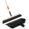 image:imageSuperio 18 Horse Hair Upright Broom with Telescopic Handle amp 16 Gray Dustpan with Comb Rubber Lip amp Clip  Narrow Thin Dust Broom for Dog Hair  Hardwood amp Tile Floor Cleaning Set  GrayGrayBlack