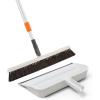 image:imageSuperio 18 Horse Hair Upright Broom with Telescopic Handle amp 16 Gray Dustpan with Comb Rubber Lip amp Clip  Narrow Thin Dust Broom for Dog Hair  Hardwood amp Tile Floor Cleaning Set  GrayGrayWhite