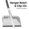 image:imageSuperio 18 Horse Hair Upright Broom with Telescopic Handle amp 16 Gray Dustpan with Comb Rubber Lip amp Clip  Narrow Thin Dust Broom for Dog Hair  Hardwood amp Tile Floor Cleaning Set  GrayGrayWhite
