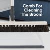 image:imageSuperio 18 Horse Hair Upright Broom with Telescopic Handle amp 16 Gray Dustpan with Comb Rubber Lip amp Clip  Narrow Thin Dust Broom for Dog Hair  Hardwood amp Tile Floor Cleaning Set  GrayGrayWhite
