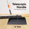 image:imageSuperio 18 Horse Hair Upright Broom with Telescopic Handle amp 16 Gray Dustpan with Comb Rubber Lip amp Clip  Narrow Thin Dust Broom for Dog Hair  Hardwood amp Tile Floor Cleaning Set  GrayGray