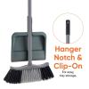 image:imageSuperio 48 Grey Broom with ClipOn 10 Dustpan  Lightweight HeavyDuty Set with Rubber Lip amp Comfort Grip for Easy Sweeping on All Floor Types