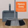 image:imageSuperio 48 Grey Broom with ClipOn 10 Dustpan  Lightweight HeavyDuty Set with Rubber Lip amp Comfort Grip for Easy Sweeping on All Floor Types