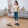 image:imageSuperio Silicone Broom  Carpet Rake with 35 Long Handle Dustpan Set  Rubber Broom for Pet Hair on Carpet amp Hardwood Floors StandUp Dustpan with Aluminum Handle  GrayDustpan with Broom 2