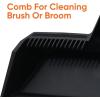 image:imageSuperio Wide Plastic Dustpan with Comb  16 Wide Rubber Lip Broom Handle Clip WhiteBlack