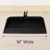 image:imageSuperio Wide Plastic Dustpan with Comb  16 Wide Rubber Lip Broom Handle Clip WhiteBlack