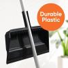 image:imageSuperio Wide Plastic Dustpan with Comb  16 Wide Rubber Lip Broom Handle Clip WhiteBlack