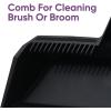 image:imageSuperio Wide Plastic Dustpan with Comb  16 Wide Rubber Lip Broom Handle Clip WhiteBlack