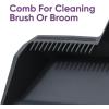 image:imageSuperio Wide Plastic Dustpan with Comb  16 Wide Rubber Lip Broom Handle Clip WhiteGray