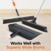 image:imageSuperio Wide Plastic Dustpan with Comb  16 Wide Rubber Lip Broom Handle Clip WhiteGray