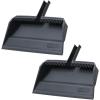 image:imageSuperio Wide Plastic Dustpan with Comb  16 Wide Rubber Lip Broom Handle Clip WhiteGray