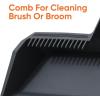 image:imageSuperio Wide Plastic Dustpan with Comb  16 Wide Rubber Lip Broom Handle Clip WhiteGray