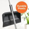 image:imageSuperio Wide Plastic Dustpan with Comb  16 Wide Rubber Lip Broom Handle Clip WhiteGray