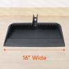 image:imageSuperio Wide Plastic Dustpan with Comb  16 Wide Rubber Lip Broom Handle Clip WhiteGray
