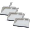 image:imageSuperio Wide Plastic Dustpan with Comb  16 Wide Rubber Lip Broom Handle Clip WhiteWhite