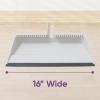 image:imageSuperio Wide Plastic Dustpan with Comb  16 Wide Rubber Lip Broom Handle Clip WhiteWhite